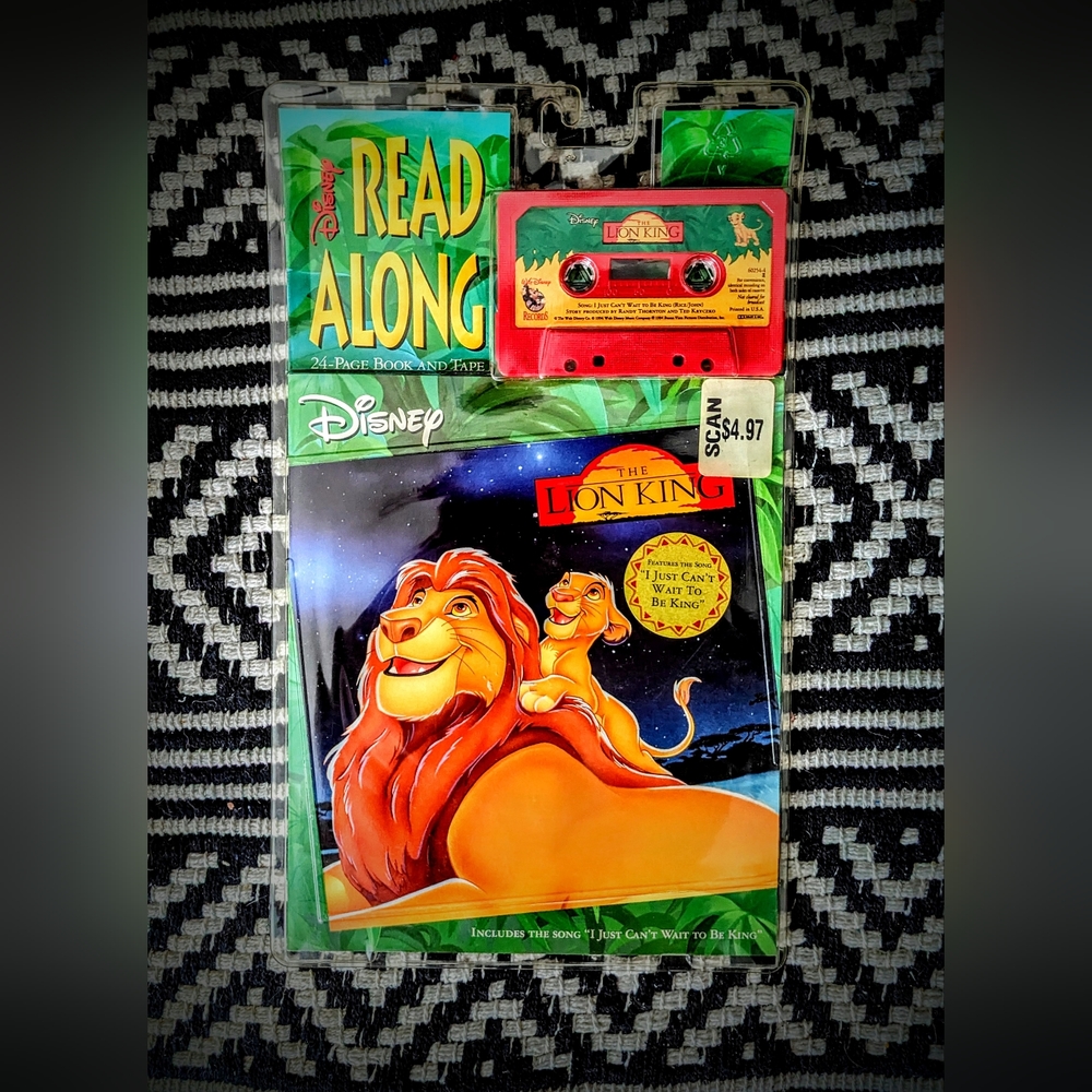 VINTAGE DISNEY THE LION KING READ-ALONG STORY 24 PAGE BOOK AND TAPE RARE SEALED